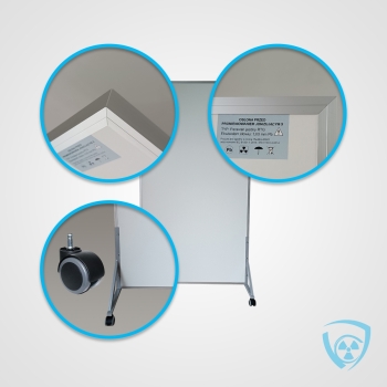 Mobilny Parawan Ochronny RTG 1,0 mm Pb 100×190 cm | Coradika