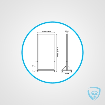 Mobilny Parawan Ochronny RTG 1,5 mm Pb 100×190 cm | Coradika