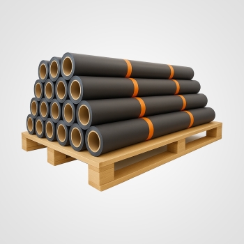 Rolki folii ołowianej 0,25 mm Pb ułożone na palecie