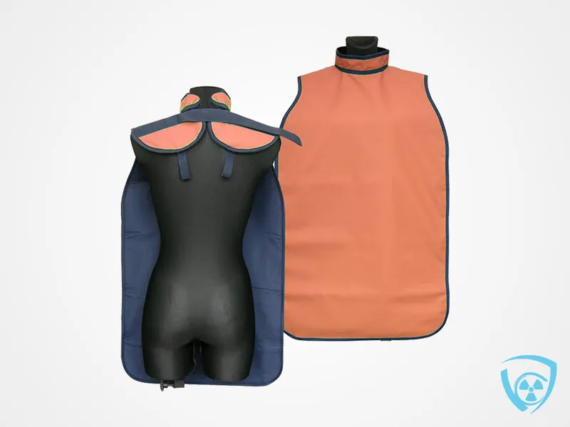 Jednostronny stomatologiczny fartuch RTG (SK) Z kołnierzem - (K-07 Pomarańczowy)