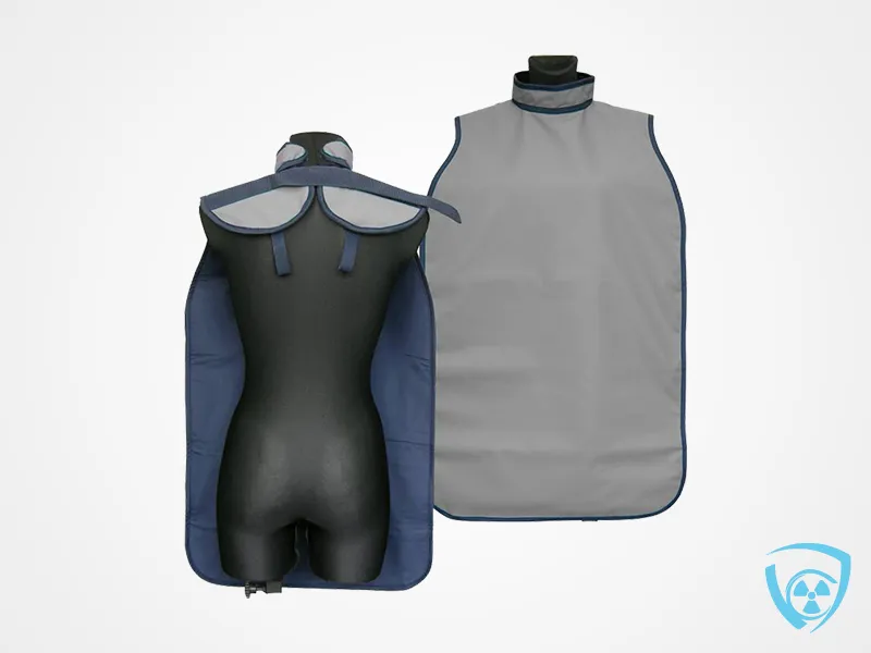 Jednostronny stomatologiczny fartuch RTG (SK) Z kołnierzem - (K-05 Siwy)