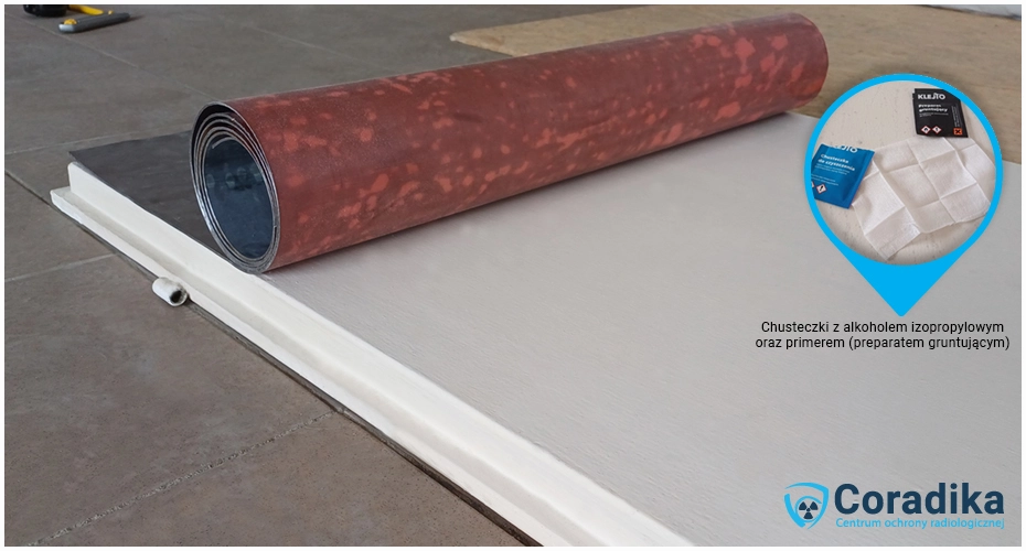 Preparing the door surface for attaching the foil.