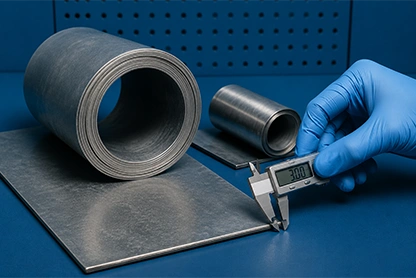 Measurement of lead sheet thickness according to EN 12588 in industrial conditions – Coradika