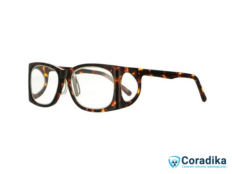 Okulary ochronne RTG panoramiczne (OP) w wzorze „tortoise shell” – specjalistyczne okulary do ochrony przed promieniowaniem rentgenowskim, dostępne w ofercie Coradika.