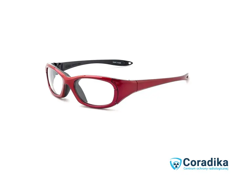 Okulary RTG typu Maxi (OX) – profesjonalna ochrona oczu przed promieniowaniem rentgenowskim Coradika – kolor czerwony