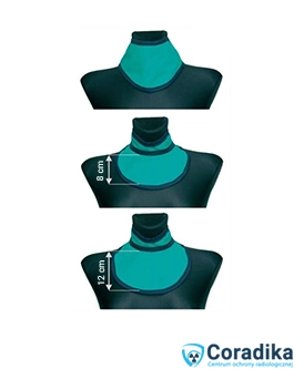 Coradika X-ray thyroid shield type (AT) – radiological protection in various sizes