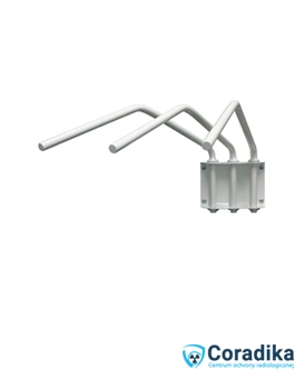 Triple hanger (WT) with three curved arms, designed for hanging clothes and accessories.