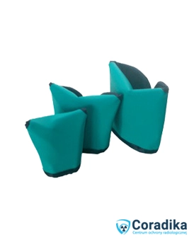 "X-ray protective shields for male gonads – AG-type pouches, effective radiation protection, available in Coradika's offer.