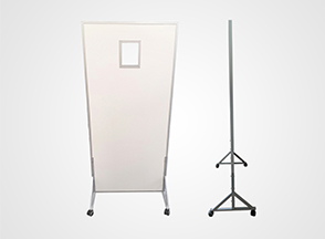 Mobile X-ray protective screens.
